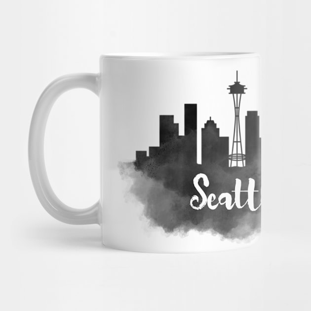 Seattle watercolor by kursatunsal